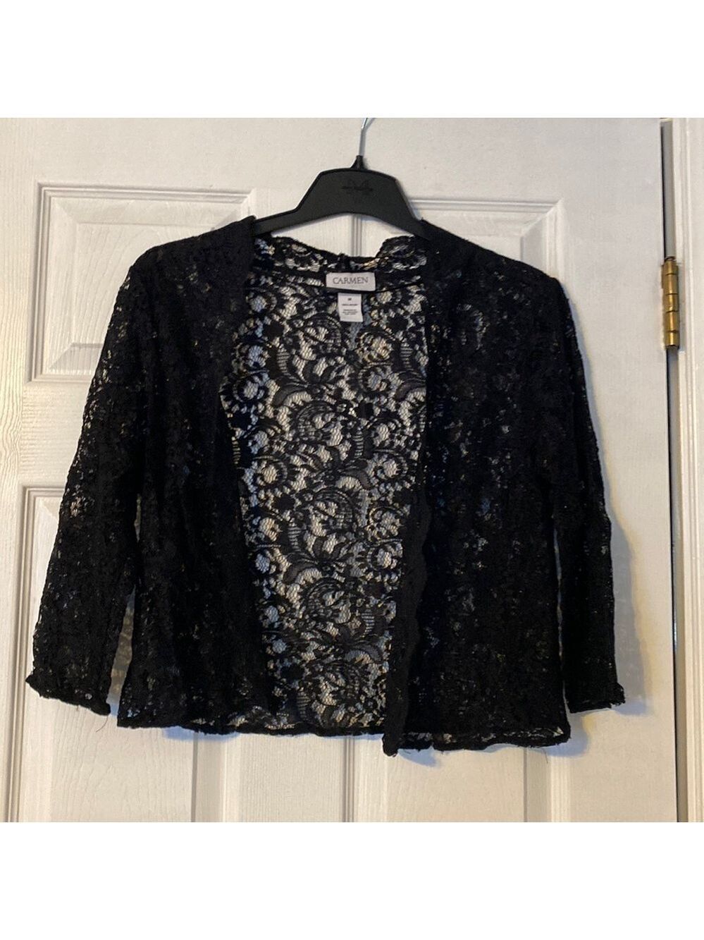 carmen Marc Valvo womens lace top; size medium